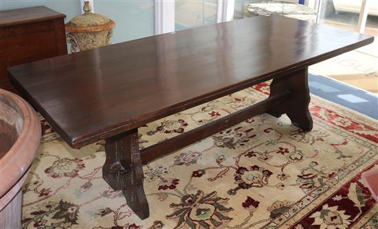 An oak refectory table, W.213cm